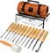 Wood Carving Tools Set of 12 Chisels With PU Storage Bag,Wood Carving Chisels,Sharp Cr-V 65 Steel Blades,Wood Chisels for Woodworking,Wood Whittling Kit for Beginners,Wood Carving Kit